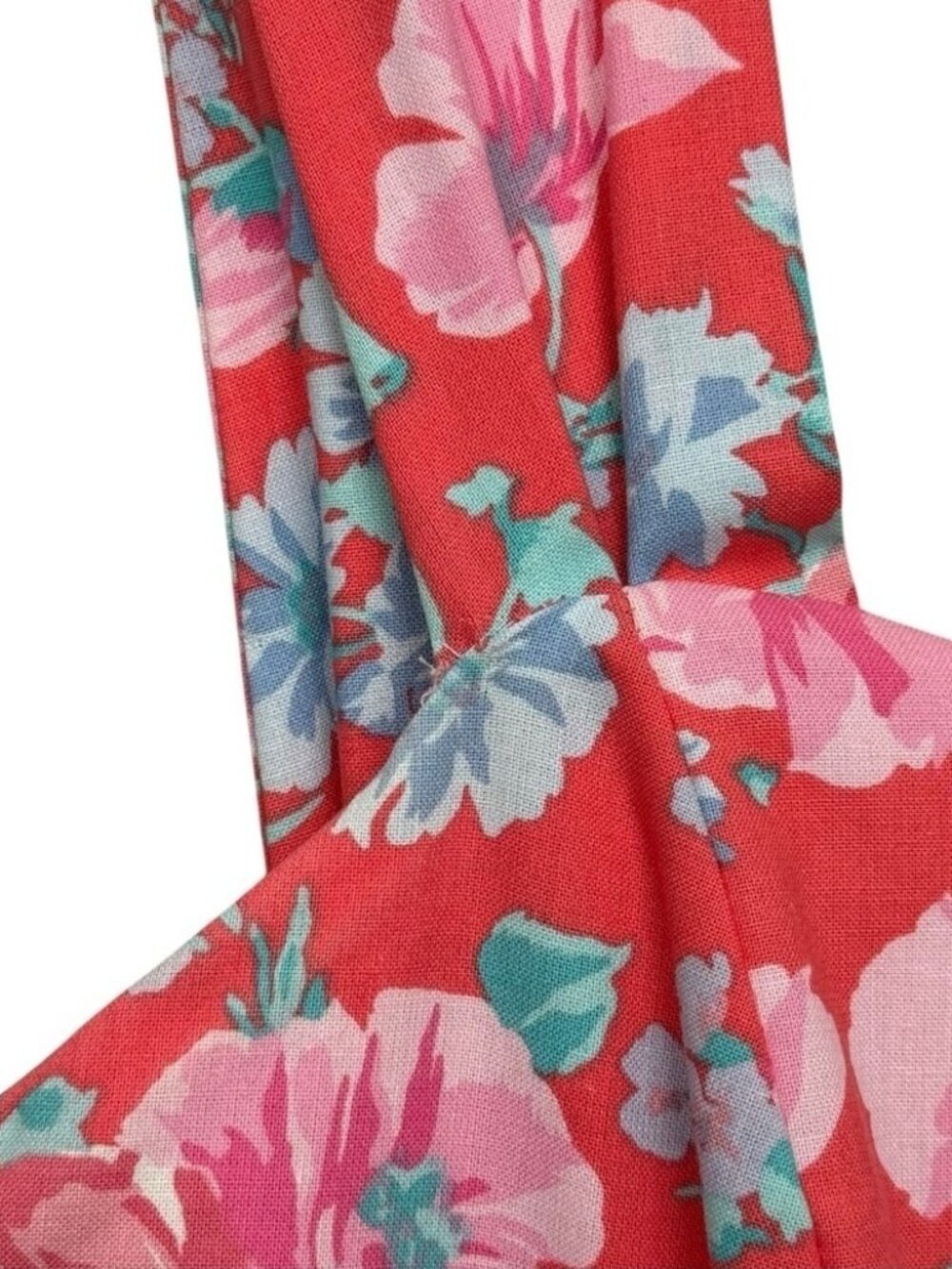 Vintage Laura Ashley Floral Bow Dress Size 10 Pink Red 90s Made in Great Britain - Picture 10 of 14